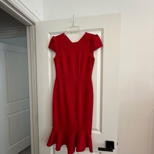Betsy Johnson Cap Sleeve Red Work Dress | Size 0
